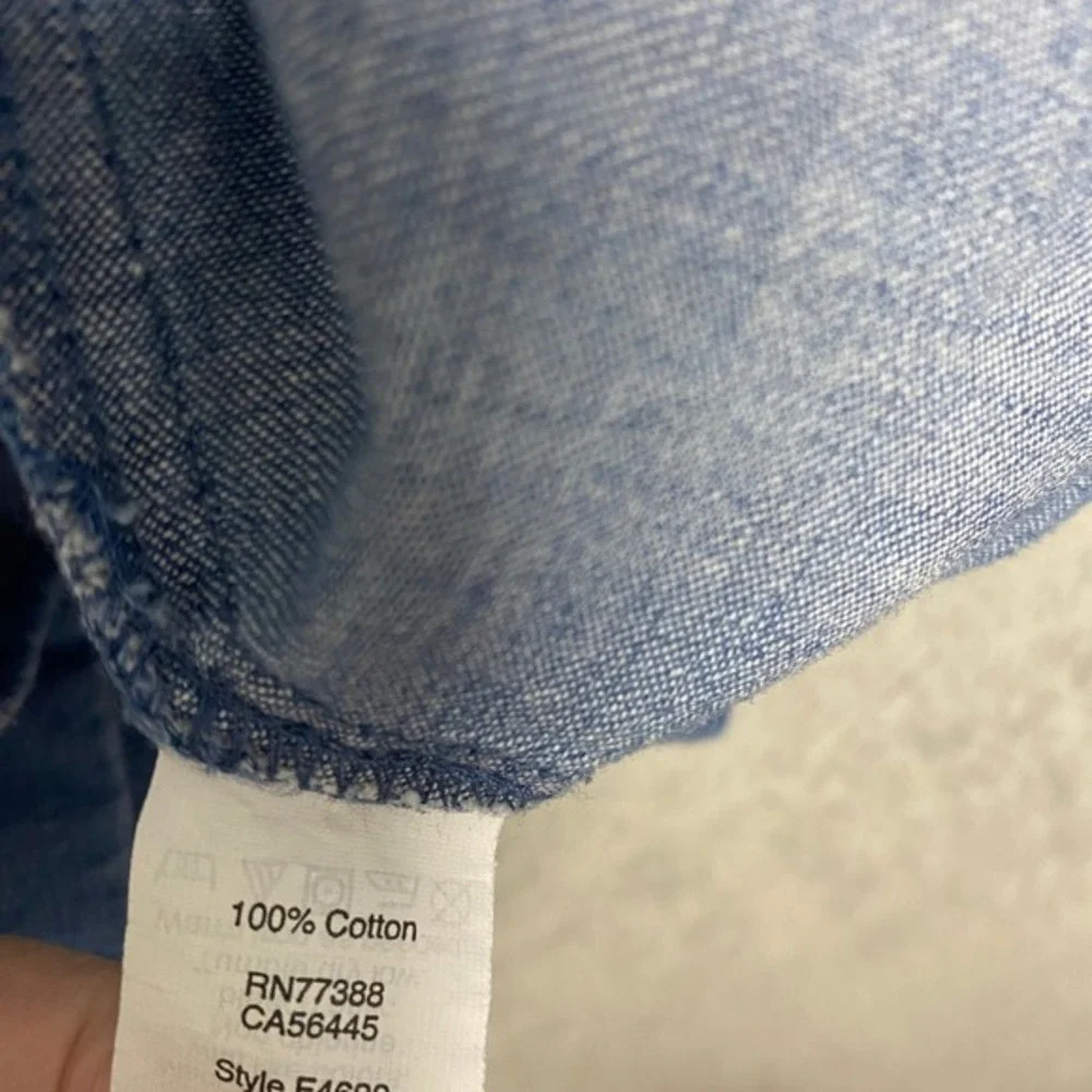 J.Crew Denim Dress‎ Women's Size 00 Short Sleeve Button Pockets Casual Chambray